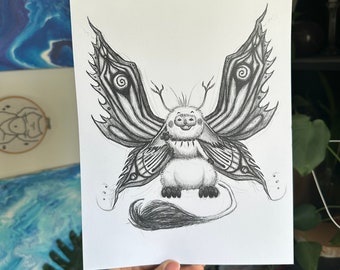 Fantasy Creature "Pulgas" Inktober Art Print Illustration