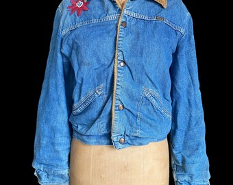 1970s Wrangler denim jacket faux fur lined