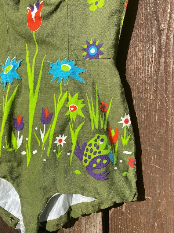 Novelty frog print 1963 swimsuit/playsuit Rose Marie … Gem