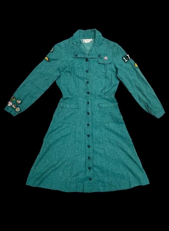 1940s Girl Scout uniform with pin and patches