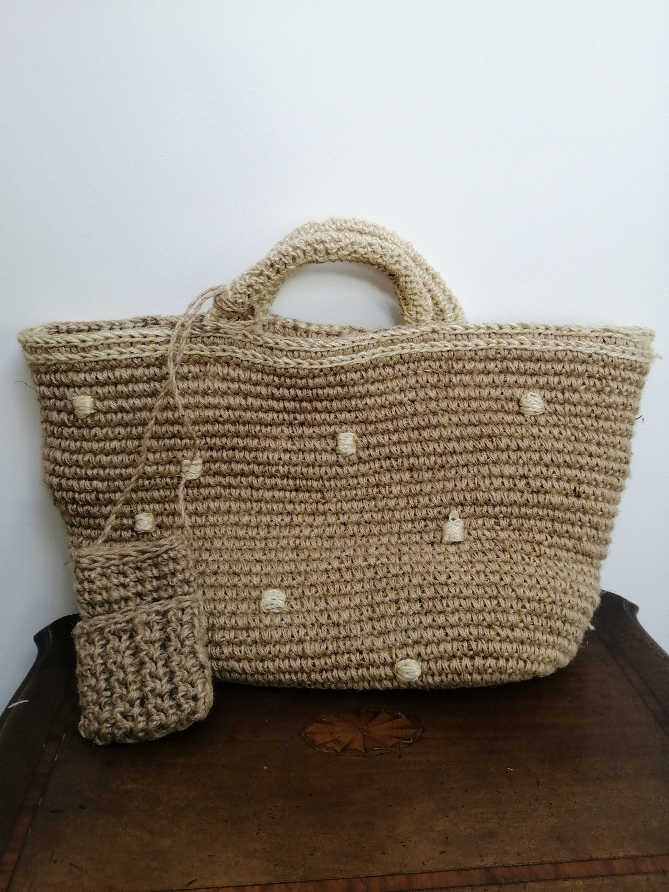 Jute twine tote bag Etsy