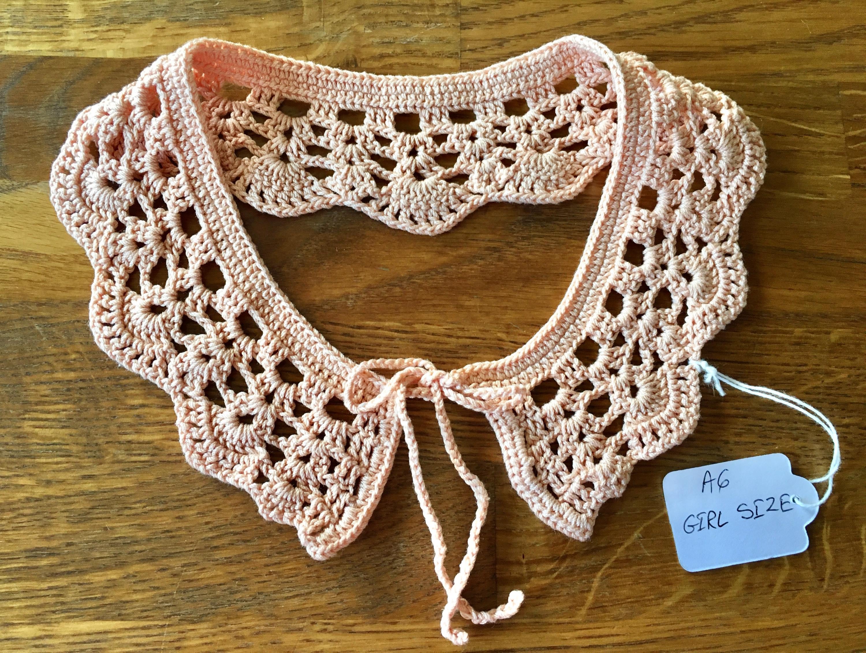 Hand Crochet Rose Beige Cotton Victorian Inspired Peter Pan Girl/Lady Collar (A6