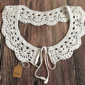 Hand Crochet White Cotton Victorian Inspired Peter Pan Girl/Lady Collar (15
