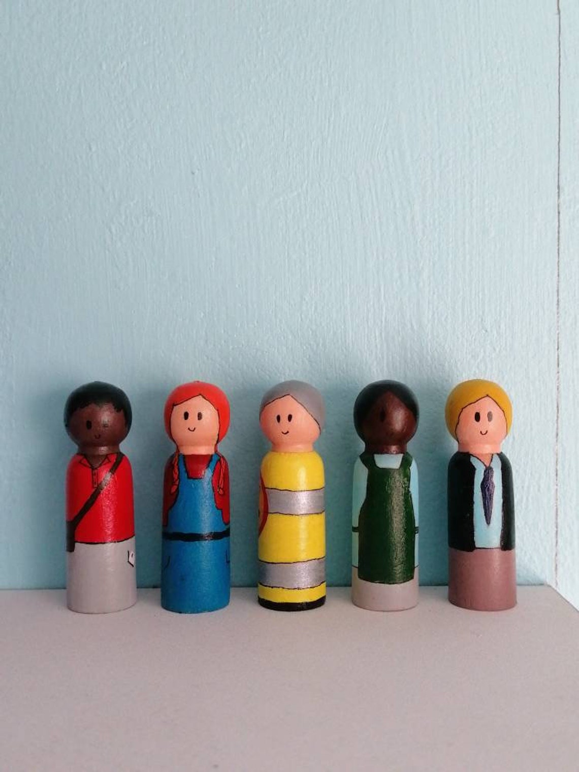 Wooden Peg People Occupations Etsy Uk