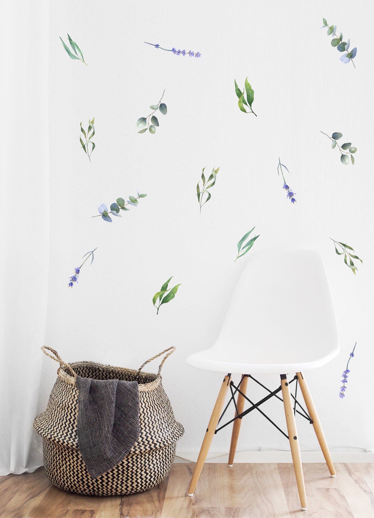 Individual Wall Decal Greenery Eucalyptus Floral Pattern Etsy