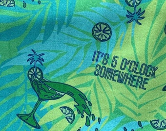 It's 5 O'Clock Somewhere Pet Bandana, Margarita Pet Neckwear, Margarita drink and Palm Tree Bandana