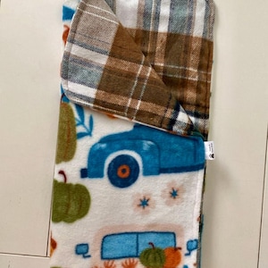 Catnip Herbst karierte Wendematte für Katzen Handgemacht, Herbst Vintage LKW Katzenmatte mit Katzenminze,