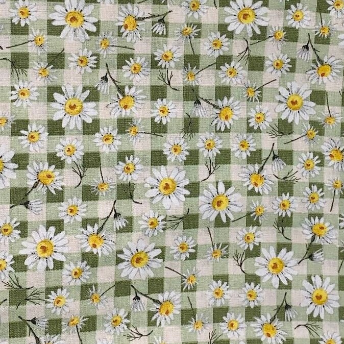 Green Daisy Plaid Pet Bandana, Bow Tie, Flowers Neckwear, Pañuelo Flores Gato O Perro