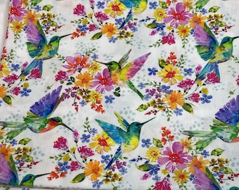 Pañuelo para mascotas con colibrí / Pañuelo floral colorido para mascotas / Bufanda para mascotas de primavera y verano / Pañuelo para mascotas con estampado de pájaros en acuarela /
