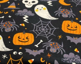 Spooky Halloween Fun Icons on Black Pet Bandana, Halloween Spooky Pumpkin Bandana, Cute Ghost  Pet Bandana,