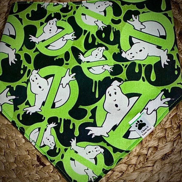 Slime Ghostbusters Logo Pet Bandana, Ghostbuster Pet Bandana Bandana, Green Slime Pet Bandana,Pañuelo Fantasma Gato o Perro