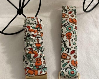 TS12 Handmade Keychain, Show G I R L Boot Keychain, Match your pet accessory with you keychain, Fabric Key Fob, Fabric Scrunchie Wristlet