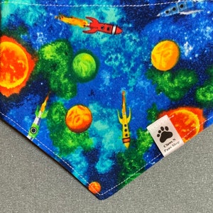 Rocket Ships Pet Bandana, Bow Tie Space NASA, Rockets in Space Pet Neckwear