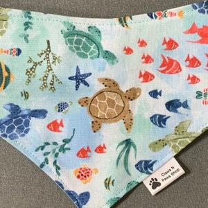 Bandana dla zwierząt domowych Turtles, Bandana dla zwierząt domowych Turtles Sea, Bandana dla zwierząt domowych Starfish, Bandana dla zwierząt domowych Under the Sea, Muszka dla zwierząt domowych Turtle, Bandana dla zwierząt domowych Ocean Fish