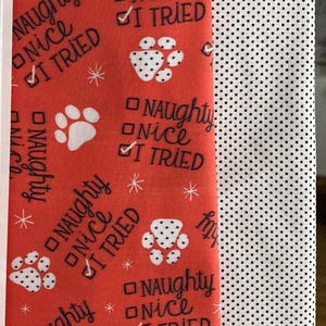 I Tried Weihnachtsmann Weihnachtshalstuch mit beidseitigen schwarzen Punkten Bandana, Santa I Tried Schal Haustier, freches nettes I Tried Pet Bandana