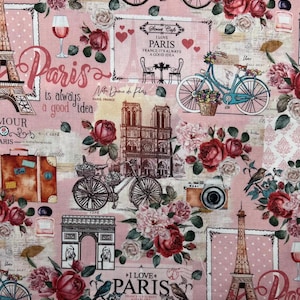 I Love Paris Pet Bandana, Pet Bandana Eiffel Tower, Paris Collage Pet Neckwear, Pañuelo Paris Gato o Perro, Bike with Flowers in Paris,