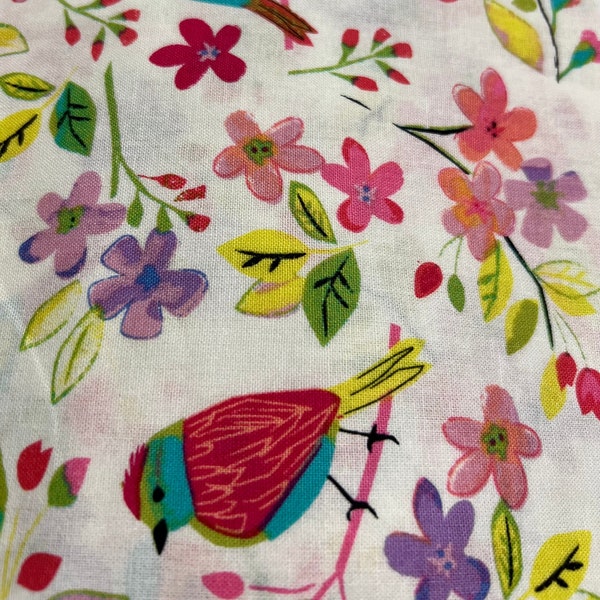 Birds Spring Flowers Pet Bandana, Birds Bow tie, Birds and Flowers Pet Scarf, Pañuelo Parajos y flores Perro o Gato