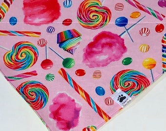 Rainbow Candy Mixed Pet Bandana, Sweet Candy Pet Neckwear, Pañuelos dulces Perro o Gatos