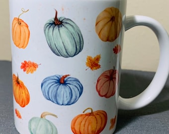 Pompoenmok, mooie herfstkoffiemok 12oz, kleurrijke pompoenmok, herfstmok