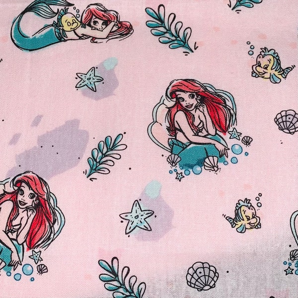 Ariel Little Mermaid Disney Pet Bandana, Light Pink Under the Sea Disney Bandana, Sebastian Disney Bandana,  Disney Neckwear, Reversible