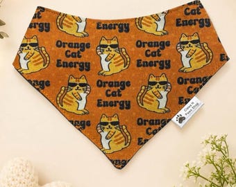 Orange Cat Energy Bandana, Funny Tabby Orange Cat Bandana, Playful Cat Bandana, Orange Cat Funny Bow tie, Funny Orange Cat Energy