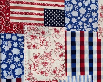 Plaid Paisley Patchworks, Patriotic Patch Paisley Flowers Pet Bandana, Team USA Soccer Pet Bandana, World Cup 2026 - FIFA 2026 Pet Bandana