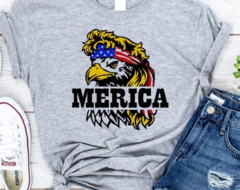 Camiseta Merica Eagle – Camiseta patriótica y divertida para el 4 de julio para hombres y mujeres