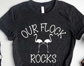Unser Flock Rocks Flamingo, Shirt für Mutter, Flamingo T-Shirt, Flamingo Liebhaber, Flamingo Geschenk für Frauen, Flamingo Shirt, Sommer Shirts,