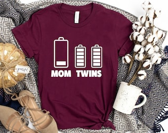 Camiseta de mamá gemela, camisa de mamá de gemelos, camisa de mamá de gemelos, regalo del día de la madre, vida de mamá gemela, camisa de mamá gemela bendecida