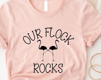 Unser Flock Rocks Flamingo, Shirt für Mutter, Flamingo T-Shirt, Flamingo Liebhaber, Flamingo Geschenk für Frauen, Flamingo Shirt, Sommer Shirts,