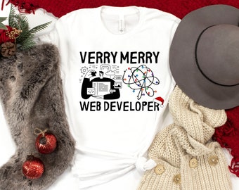 Very Merry Web Developer Shirt, Programmer Shirt, Coding Shirt, Web Developer Shirt, Eat Sleep Code Repeat Shirt, Javascript Shirt