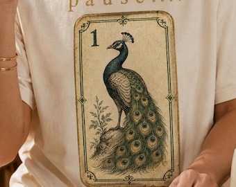 Vintage GOA Japanese Brand Peacock Feather Print T-shirt WAVE