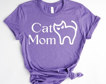 Katzen Mama Shirt für Katzenliebhaber, lustige Katzen Shirt, verrückte Katzen Lady Shirt, Katzenbesitzer Tee, Katzenliebhaber Shirt, Muttertagsgeschenk für Katzenmama