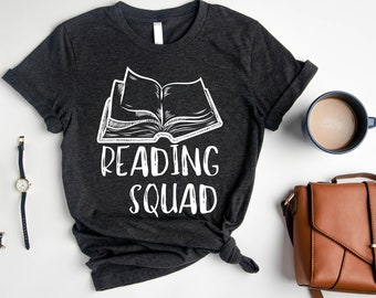 Camisa de escuadrón de lectura, camisa de lectura divertida, camisa de amante de libros, camisa de bibliotecario, camiseta de lector, camisa de adicto al libro, regalos de amante de libros