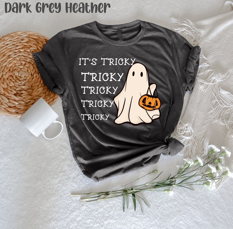 It's Tricky Shirt, It's Tricky Tee, Trick or Treat shirt, Halloween shirt, Halloween Funny Shirt, Ghost Trick or Treat , Cute Halloween Top image 9