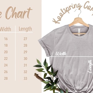 May include: Size chart for a t-shirt with measurements in inches. The chart shows the width and length of the shirt in inches for sizes XS to 3XL.