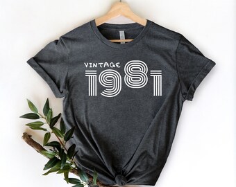 Vintage 1981 Shirt, 40th Birthday, 40th Birthday Gift, Retro Shirt, 40th Birthday Shirt, 1981 Shirt, 40th Birthday Party Shirt