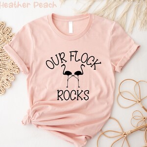 Our Flock Rocks Flamingo, Shirt for Mother, Flamingo T-shirt, Flamingo ...