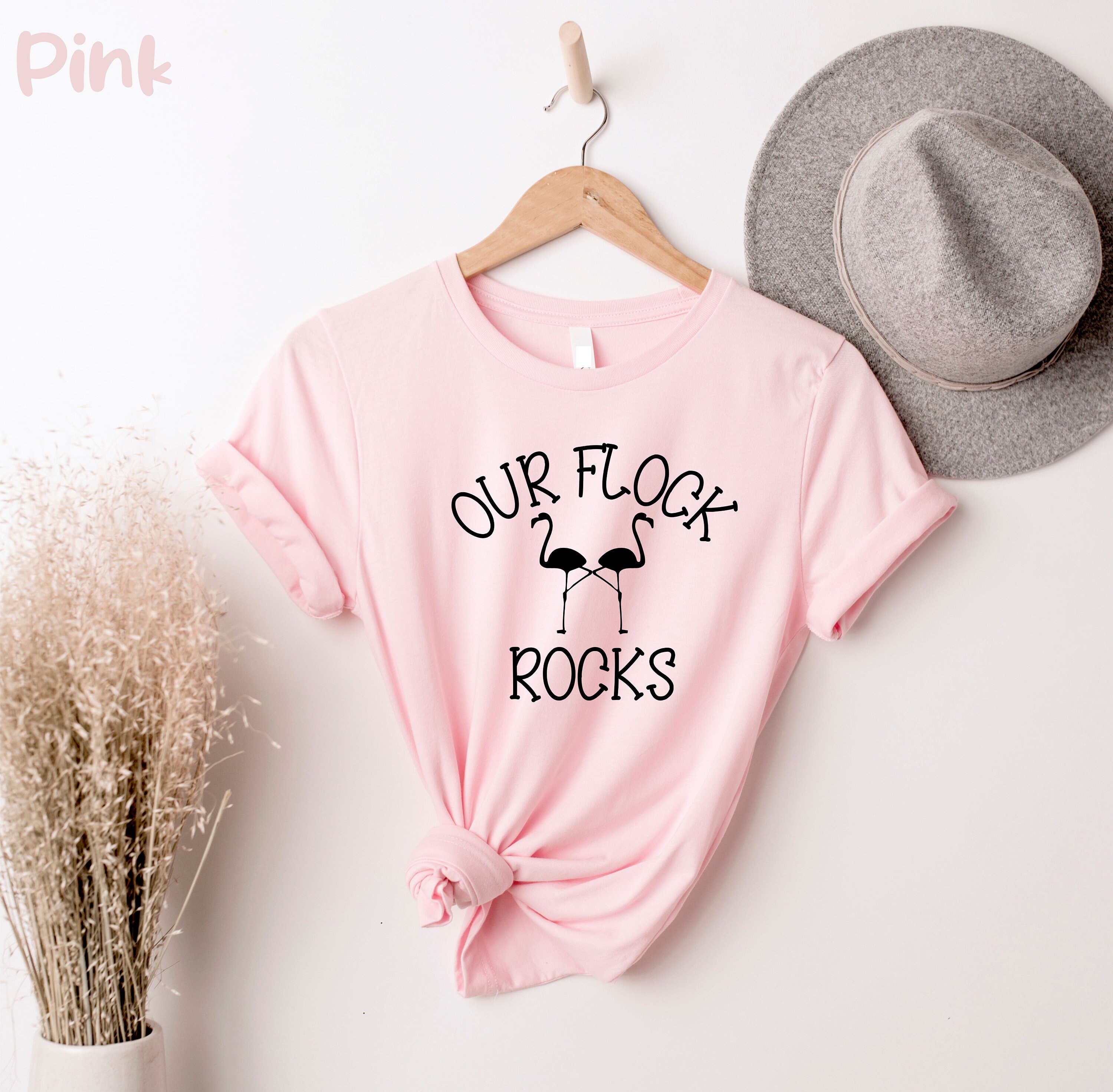 Our Flock Rocks Flamingo, Shirt for Mother, Flamingo T-shirt, Flamingo ...