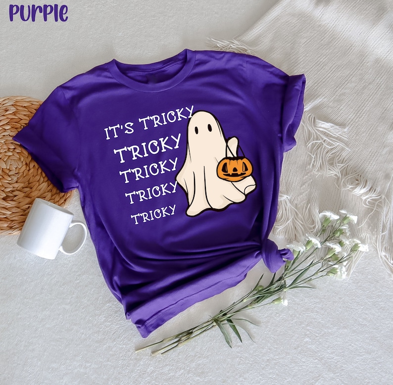 It's Tricky Shirt, It's Tricky Tee, Trick or Treat shirt, Halloween shirt, Halloween Funny Shirt, Ghost Trick or Treat , Cute Halloween Top image 4
