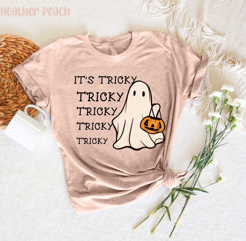 It's Tricky Shirt, It's Tricky Tee, Trick or Treat shirt, Halloween shirt, Halloween Funny Shirt, Ghost Trick or Treat , Cute Halloween Top image 3
