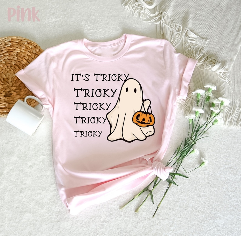 It's Tricky Shirt, It's Tricky Tee, Trick or Treat shirt, Halloween shirt, Halloween Funny Shirt, Ghost Trick or Treat , Cute Halloween Top image 5