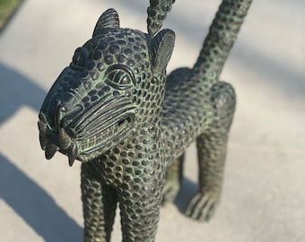 Vintage Benin Bronze Leopard