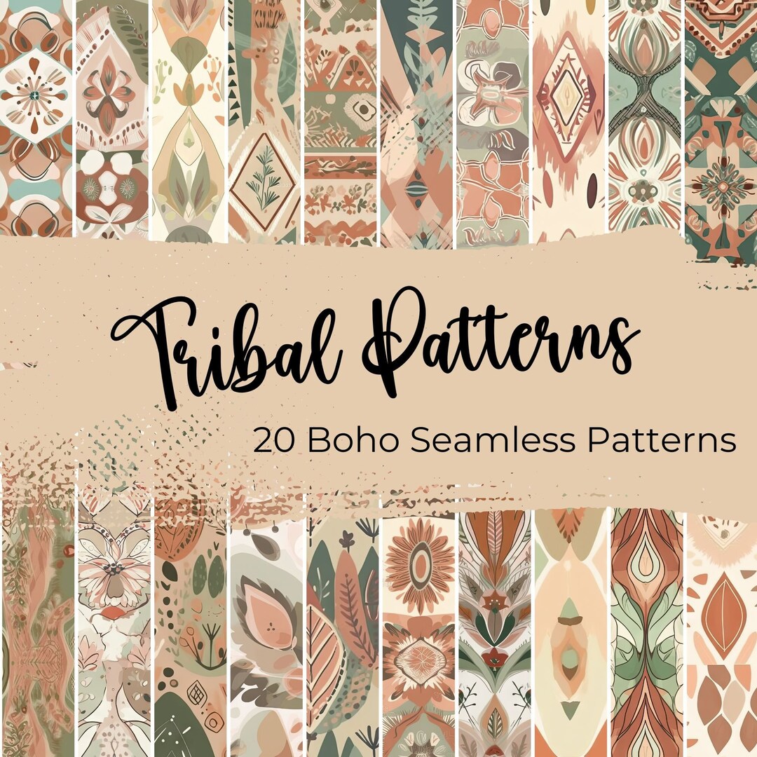 Printable Art | Boho Tribal Patterns| Seamless Pattern | Bohemian ...