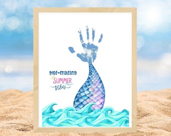 Sommer Handabdruck Handwerk Sommer Handabdruck Kunst Sommer Handabdruck für Kleinkind Sommer Kunst für Kinder Andenken Sommer Handwerk Lager Aktivitäten Kinder
