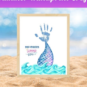 Summer Handprint Craft Summer Handprint Art Summer Handprint for Toddler Summer Art for Kids Keepsake Summer Crafts Camp Activities Kids