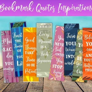 Marque-pages motivants imprimables | Citations motivantes | Signets d'affirmation positive | Marque-page motivant et inspirant