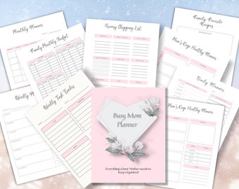 Mom Planner Printable Busy Mom Planner Home Management Planner Household Planner Life Planner for Mom Family Planner Daily Weekly Monthly