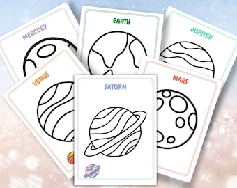 Solar System Coloring Page Coloring Pages for Kids Learning Activity Printable Coloring Pages Preschool Activity Homeschool Printable