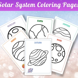 Solar System Coloring Page Coloring Pages for Kids Learning Activity Printable Coloring Pages Preschool Activity Homeschool Printable